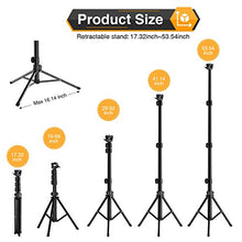Load image into Gallery viewer, Tripod Stand for iPad, MECO Tablet Tripod Stand Height Adjustable 360 Rotating Tablet Stand Foldable Phone Tripod Stand for All 4.7"-12.9" Phone or Tablet, Camera and Ring Light, Carrying Bag as Gifts