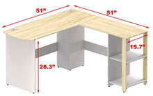 Load image into Gallery viewer, SHW Cyrus L Desk with Shelves, Oak