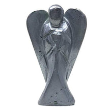 Load image into Gallery viewer, Nelson Creations, LLC Hematite Hand-Carved Natural Gemstone Crystal Healing Angel Figurine Statue, 2 Inch