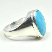 Load image into Gallery viewer, 55Carat Natural Turquoise Silver Ring for Men 9 Carat Oval Astrological Size 4,5,6,7,8,9,10,11,12,13
