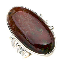 Load image into Gallery viewer, StarGems Natural Blood Stone Handmade 925 Sterling Silver Ring 5.25 D4392