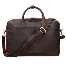 Load image into Gallery viewer, Jack&Chris Genuine Brown Leather Briefcase Bag Mens Messenger Bag 14 inch Leather Laptop Bag for Men, NM1864-5