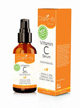 Load image into Gallery viewer, Claire-ity 25% Vitamin C Serum with Hyaluronic Acid and Vitamin E, Organic Topical Anti-Aging Moisturizing Facial Serum for Face, Neck & Décolleté(1 fl. oz)