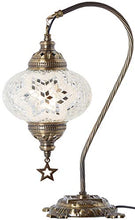 Load image into Gallery viewer, Demmex 2019 Turkish Moroccan Mosaic Table Bedside Night Tiffany Bedside Lamp for US Use, White
