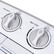 Load image into Gallery viewer, Portable Washer and Dryer,Safeplus Compact Mini Twin Tub Versatile Washing Machine with 8 lbs Washing &5 lbs Spin Dryer Load Cappacity Gravity Drain Pump and Drain Hose for apartments (gray)