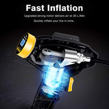 Load image into Gallery viewer, Tire Inflator Air Compressor, 20V Cordless Tire Pump with Digital Pressure Gauge, AUTO-OFF Function, 12V Car Power Adapter for Car Tires, Bicycle, Motorcycle, Balls, C P CHANTPOWER