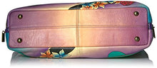 Load image into Gallery viewer, Anna by Anuschka Women's Genuine Leather Large Expandable Tote | Hand Painted Original Artwork | Paisley Collage Eggplant