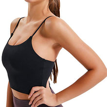 Load image into Gallery viewer, Lemedy Women Padded Sports Bra Fitness Workout Running Shirts Yoga Tank Top (S, Black)