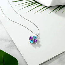 Load image into Gallery viewer, Gem Stone King 925 Sterling Silver Swiss Blue Topaz and Purple Amethyst Pendant Necklace For Women (3.50 Ct Heart Shape with 18 Inch Silver Chain)