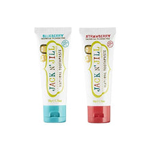 Load image into Gallery viewer, Jack N' Jill Natural Kids Toothpaste - Blueberry & Strawberry - Organic, Gluten Free, Vegan, BPA Free, Fluoride Free, SLS Free, Dairy Free - Making Toothbrushing Fun for Kids - 1.76 oz (Pack of 2)