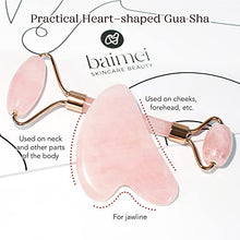 Load image into Gallery viewer, Jade Roller & Gua Sha, Face Roller, Facial Beauty Roller Skin Care Tools, BAIMEI Rose Quartz Massager for Face, Eyes, Neck, Body Muscle Relaxing and Relieve Fine Lines and Wrinkles