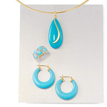 Load image into Gallery viewer, Ross-Simons Turquoise Teardrop Pendant in 14kt Yellow Gold For Women