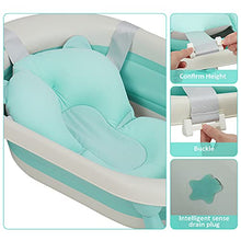 Load image into Gallery viewer, FIZZEEY Baby Bathtub for Newborn to Toddler - Baby Portable Bathtub for Toddler 1-3 w/Ridge Protection pad, Blue