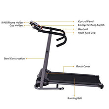 Load image into Gallery viewer, Goplus 1100W Electric Folding Treadmill, with LCD Display and Heart Rate Sensor, Compact Running Machine for Home