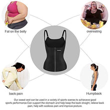 Load image into Gallery viewer, Burvogue Sauna Sweat Vest for Women Waist Trainer Corset Workout Tank top Cincher Slim Shaper Shirt (Black, X-Small)