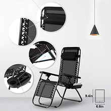 Load image into Gallery viewer, Zero Gravity Chairs Patio Set of 2 with Pillow and Cup Holder Patio Furniture Outdoor Adjustable Dining Reclining Folding Chairs for Deck Patio Beach Yard
