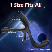 Load image into Gallery viewer, Vibrator for Couple, 3 in 1 Vibrating Cock Ring with 10 Modes, Men's Penis Rings Vibrators, Perineum Mens Vibrator, G spot, Clitorals Stimulator for Women, Sex Novelties, Adult Sex Toys & Games