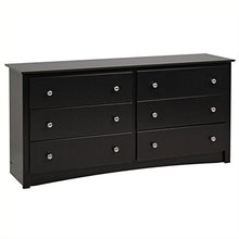Load image into Gallery viewer, Home Square Contemporary 3 Piece Bedroom Set with Bedroom Dresser and 2 Piece 2-Drawer Nightstand in Black