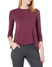 Load image into Gallery viewer, Amazon Brand - Daily Ritual Women's Soft Rayon Jersey Crew Neck Long Sleeve Split-Hem Tunic, Fig, Large