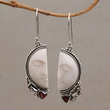 Load image into Gallery viewer, NOVICA Garnet .925 Sterling Silver Dangle Earrings, 'Half of My Soul'
