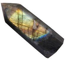 Load image into Gallery viewer, rockcloud Labradorite Healing Crystal Point Faceted Prism Wand Carved Reiki Stone Figurine