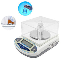 Load image into Gallery viewer, CGOLDENWALL Analytical Electronic Balance 0.01g Precision Laboratory Lab Scale Weighing BalanceJewelry Scale Kitchen Scale Digital LCD Display with Plastic Windshield Calibrated (1000g X 0.01g)