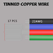 Load image into Gallery viewer, AOTOINK RGB Electrical Wire, 66ft 4 pin 22 Gauge LED Extension Cable, 22 AWG Wire 20M for LED Strip RGB 5050 3528 2835