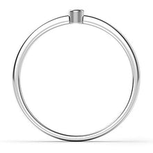 Load image into Gallery viewer, Sz 5.0 Solid 10K White Gold Bezel Set Diamond Wedding Engagement Ring