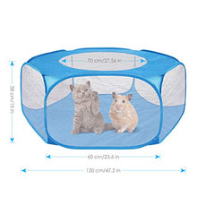 Load image into Gallery viewer, Ruiqas Pet Playpen Pet Cage Tent,Portable Small Animal Fence Cage Tent with Zippered Cover.(Blue120cm)