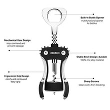 Load image into Gallery viewer, Wine Opener, Zinc Alloy Premium Wing Corkscrew Wine Bottle Opener with Multifunctional Bottles Opener, Upgrade - Black