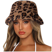 Load image into Gallery viewer, BCDlily Women Fall Winter Cloche Hats Bucket Hat Outdoor Warm Faux Fur Wool Fisherman Cap (Coffee)
