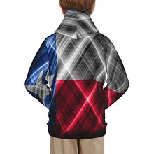Load image into Gallery viewer, Texas state Flag Print Hoodies Kids 3D Print Sweatshirts Long Sleeve Pullover Hoodies with Pocket for Teen Boys and Girls Black