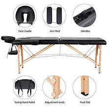 Load image into Gallery viewer, Yaheetech Spa Bed Portable Lash Bed Massage Bed Foldable Spa Tables Adjustable 2 Fold with Non-Woven Bag, Black