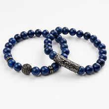 Load image into Gallery viewer, Lapis Lazuli Bracelet, handmade aquamarine Beads Adjustable Stretch Bracelet,Chakra Bracelet,Blue Healing Crystal,Aquamarine Bracelet,mens beaded bracelets,Men's and Women's Gifts (Lapis Lazuli)