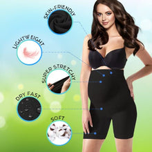 Load image into Gallery viewer, Maternity Shorts Over The Belly | Pregnancy Biker Shorts | Maternity Shapewear for Pregnant Women (Medium) Black