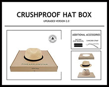 Load image into Gallery viewer, Pineapple&Star Genoa Fedora Bucket Sun Straw Beach Hat Fine Braid UPF50+ Unisex (Small, Beige_BowBK)