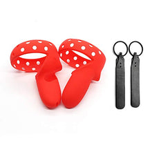 Load image into Gallery viewer, SINYUDUN Touch Controller Grip Cover & Knuckle Strap for Oculus Quest 2, Comfortable Touch Controller Grip Accessories and Adjustable PU Leather Wrist Strap (Red)