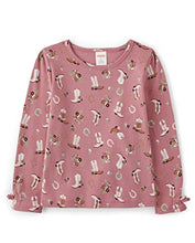 Load image into Gallery viewer, Gymboree Girls and Toddler Printed Long Sleeve Shirts, Western Icons Tossed, 3T