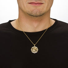 Load image into Gallery viewer, Men's 18K Yellow Gold over Sterling Silver Genuine Diamond Accent Eagle Pendant (18.5mm)