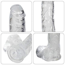 Load image into Gallery viewer, Realistic Dildos Feels Like Skin, 7.3 Inch Clear Dildo with Suction Cup for Hands-Free Play, Body-Safe Material and Adult Sex Toys for Women