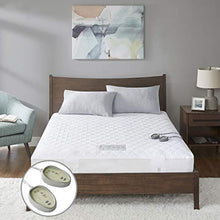 Load image into Gallery viewer, MP2 Heated Mattress Pad Queen with 5 Heat Settings and 10 Hours Auto Shut Off Dual Controllers Electric Mattress Cover | Fit up to 18" Bed Warmer with Deep Pocket 60 x 80