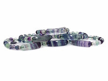 Load image into Gallery viewer, Natural Fluorite Gem Semi Precious Gemstone Love Heart Charm Stretch Bracelet