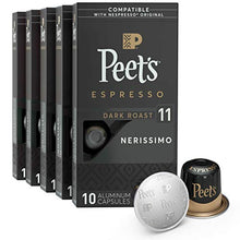 Load image into Gallery viewer, Peet's Coffee Espresso Capsules Nerissimo, Intensity 11, 50 Count Single Cup Coffee Pods Compatible with Nespresso Original Brewers