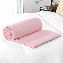 Load image into Gallery viewer, Isilila Weighted Blanket 60" x 80" 15 lbs Queen Size for Adults - 100% Nature Cotton with Premium Glass Beads(Blush Pink, 60"x80", 15 lbs)