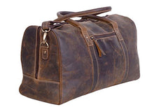 Load image into Gallery viewer, KomalC 24 Inch Leather Duffel Bags for Men and Women Full Grain Leather Travel Overnight Weekend Leather Bags Sports Gym Duffel for Men (Brown Distressed Tan)