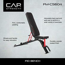 Load image into Gallery viewer, CAP Barbell Strength FID Workout Bench | Flat Incline Decline Positions, Black/Red