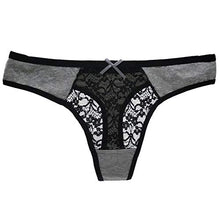 Load image into Gallery viewer, Anadelle Women's Breathable Cotton Thong Lace Panties Pack of 6 (Multicolor, Large)