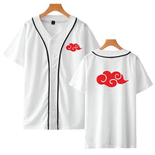 Load image into Gallery viewer, HOSD Baseball Jacket Naruto Akatsuki Costume Anime Baseball Shirt Short Sleeve Tees Hip Hop Uchiha Itachi Streetwear Black 1 S