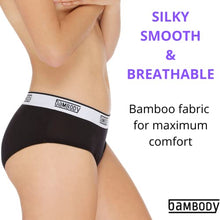 Load image into Gallery viewer, Absorbent Hipster: Sporty Period Panties | Protective Active Wear Underwear (MEDIUM, SINGLE PACK (BLACK))