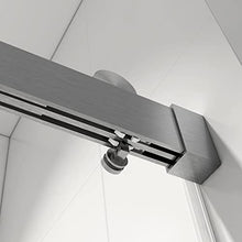 Load image into Gallery viewer, ATY Frameless Double Sliding Shower Door, Noiseless Shatterproof Bathroom Gate with Square Rail and 0.4" Tempered Glass and Buffer Function